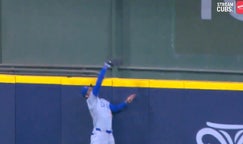 Cubs' Cody Bellinger leaps and robs Brewers' Willy Adames of a home run